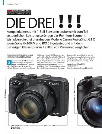 Fotomagazin Sony Rx100 Iv Rx10 Ii Und Canon G3x Im Test Kamera Vergleichstest Auf Digitalkamera De