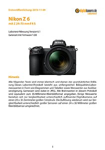 Nikon Z 6 mit Z 24-70 mm F4 S Labortest, Seite 1 [Foto: MediaNord]