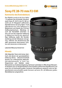 Sony FE 28-70 mm F2 GM (SEL2870GM) mit Alpha 1 II Labortest, Seite 1 [Foto: MediaNord]