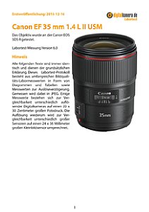 Canon EF 35 mm 1.4 L II USM mit EOS 5DS R Labortest, Seite 1 [Foto: MediaNord]