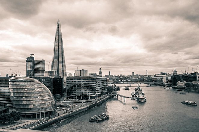 London The Shard bearbeitet Sepia. [Foto: Ernst Ulrich Soja]