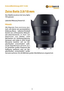 Zeiss Batis 2.8/18 mm mit Sony Alpha 7R II Labortest, Seite 1 [Foto: MediaNord]