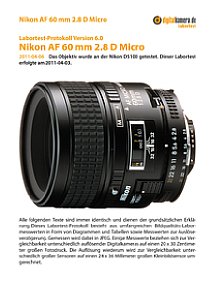 Nikon AF 60 mm 2.8 D Micro mit D5100 Labortest, Seite 1 [Foto: MediaNord]