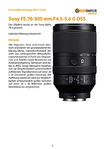 Sony FE 70-300 mm F4.5-5.6 G OSS (SEL70300G) mit Alpha 7R II Labortest, Seite 1 [Foto: MediaNord]