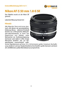 Nikon AF-S 50 mm 1.8 G SE mit Df Labortest, Seite 1 [Foto: MediaNord]