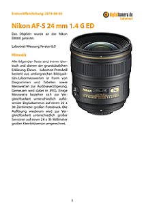 Nikon AF-S 24 mm 1.4 G ED mit D800E Labortest, Seite 1 [Foto: MediaNord]