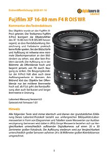 Fujifilm XF 16-80 mm F4 R OIS WR mit X-Pro3 Labortest, Seite 1 [Foto: MediaNord]