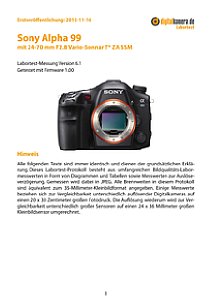 Sony Alpha 99 (SLT-A99V) mit 24-70 mm 2.8 Vario-Sonnar T* ZA SSM Labortest, Seite 1 [Foto: MediaNord]