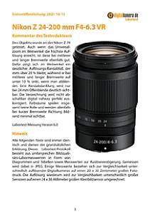 Nikon Z 24-200 mm F4-6.3 VR mit Z 7II Labortest, Seite 1 [Foto: MediaNord]