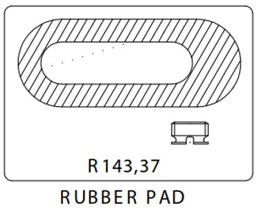 Manfrotto R143,37 Gummi-Pad für Manfrotto 143 Kameraschiene (Ersatzteil). [Foto: Manfrotto]