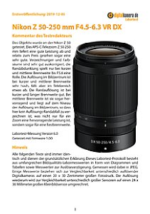 Nikon Z 50-250 mm 4,5-6,3 VR DX mit Z 50 Labortest, Seite 1 [Foto: MediaNord]