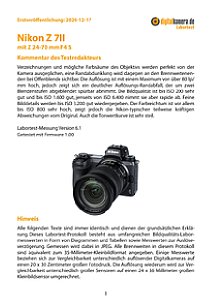 Nikon Z 7II mit 24-70 mm F4 S Labortest, Seite 1 [Foto: MediaNord]