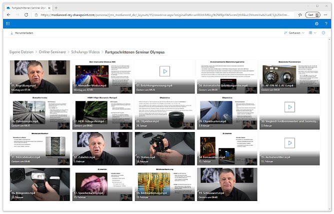 Das Olympus-Fortgeschrittenenseminar besteht aus insgesamt 19 Einzelvideos mit einer Gesamtdauer von fast 4,5 Stunden. [Foto: MediaNord]