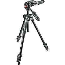 Manfrotto MK290LTA3-3W 290 Light Alu-Stativ mit 3 Beinseg. u. MH293D3 3-Wege-Neiger