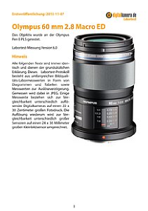 Olympus 60 mm 2.8 Macro ED (EM-M6028) mit Pen E-PL5 Labortest, Seite 1 [Foto: MediaNord]