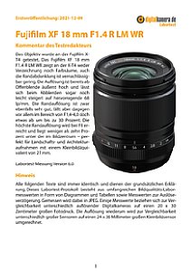 Fujifilm XF 18 mm F1.4 R LM WR mit X-T4 Labortest, Seite 1 [Foto: MediaNord]