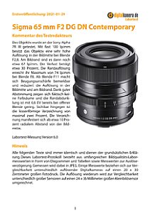 Sigma 65 mm F2 DG DN Contemporary mit Sony Alpha 7R III Labortest, Seite 1 [Foto: MediaNord]