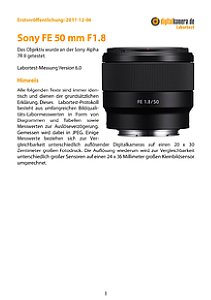 Sony FE 50 mm F1.8 (SEL50F18F) mit Alpha 7R II Labortest, Seite 1 [Foto: MediaNord]