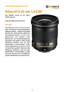 Nikon AF-S 24 mm 1.8 G ED mit D800E Labortest, Seite 1 [Foto: MediaNord]