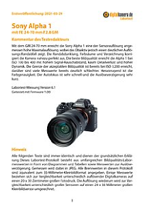 Sony Alpha 1 mit FE 24-70 mm F2.8 GM (SEL2470GM) Labortest, Seite 1 [Foto: MediaNord]