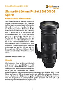 Sigma 60-600 mm F4.5-6.3 DG DN OS Sports mit Sony Alpha 7R III Labortest, Seite 1 [Foto: MediaNord]