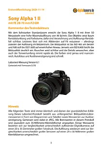 Sony Alpha 1 II mit FE 28-70 mm F2 GM (SEL2870GM) Labortest, Seite 1 [Foto: MediaNord]