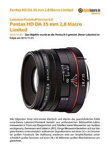 Pentax HD DA 35 mm 2,8 Macro Limited mit K-3 Labortest, Seite 1 [Foto: MediaNord]