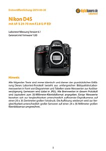 Nikon D4S mit AF-S 24-70 mm 2.8 G IF ED Labortest, Seite 1 [Foto: MediaNord]