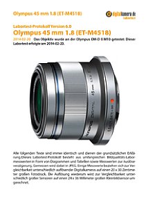 Olympus 45 mm 1.8 (ET-M4518) mit OM-D E-M10 Labortest, Seite 1 [Foto: MediaNord]