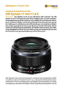 OM System 17 mm F1.8 II mit OM-3 Labortest, Seite 1 [Foto: MediaNord]