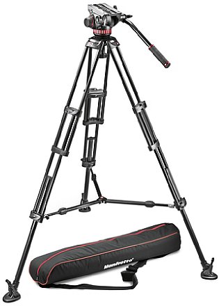 Manfrotto	MVH502A,546BK-1 Alu Doppelrohr mit Videoneiger. [Foto: Manfrotto]