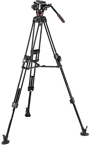 Manfrotto Fluid-Videokopf 504X mit Stativ 645 Fast Twin Alu (MVK504XTWINFA). [Foto: Manfrotto]