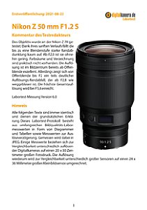 Nikon Z 50 mm F1.2 S mit Z 7II Labortest, Seite 1 [Foto: MediaNord]