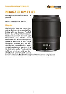 Nikon Z 35 mm F1.8 S mit Z 7 Labortest, Seite 1 [Foto: MediaNord]