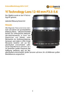 Yi Technology Lens 12-40 mm F3.5-5.6 mit M1 Labortest, Seite 1 [Foto: MediaNord]