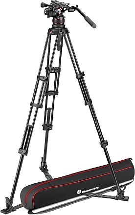 Manfrotto Nitrotech 612 und Alu Doppelrohr-Stativ mit Bodenspinne (MVK612TWINGA). [Foto: Manfrotto]