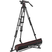 Manfrotto MVK612TWINGA Nitrotech 612 & Alu Doppelrohr-Stativ mit Bodenspinne