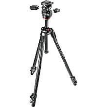 Manfrotto MK290XTC3-3W 290 Xtra Kit, Carbon-Stativ mit 3 Segmenten, 3-Wege-Neiger