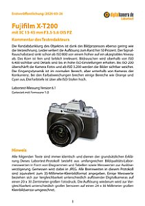 Fujifilm X-T200 mit XC 15-45 mm F3.5-5.6 OIS PZ Labortest, Seite 1 [Foto: MediaNord]