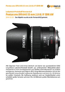 Pentax smc DFA 645 55 mm 2.8 AL IF SDM AW mit 645Z Labortest, Seite 1 [Foto: MediaNord]
