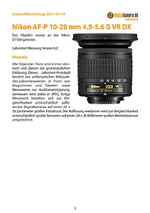 Nikon AF-P 10-20 mm 4.5-5.6G VR DX mit D7500 Labortest, Seite 1 [Foto: MediaNord]