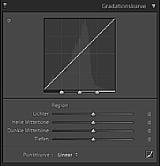 Beim ersten Öffnen ist die Gradationskurve linear, sie zeigt sich also als Linie von links unten nach rechts oben. [Foto: Markt+Technik]