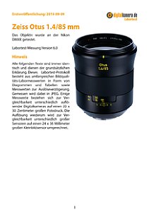 Zeiss Otus 1.4/85 mm mit Nikon D800E Labortest, Seite 1 [Foto: MediaNord]