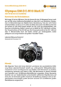 Olympus OM-D E-M10 Mark IV mit 14-42 mm 3.5-5.6 ED EZ (EZ-M1442EZ) Labortest, Seite 1 [Foto: MediaNord]