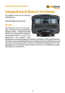 Samsung NX Lens 20-50 mm 3.5-5.6 i-Function mit NX20 Labortest, Seite 1 [Foto: MediaNord]