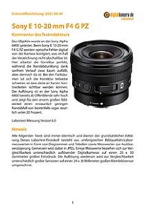 Sony E 10-20 mm F4 G PZ (SELP1020G) mit Alpha 6400 Labortest, Seite 1 [Foto: MediaNord]