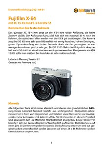 Fujifilm X-E4 mit XC 15-45 mm F3.5-5.6 OIS PZ Labortest, Seite 1 [Foto: MediaNord]