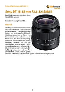 Sony DT 18-55 mm F3.5-5.6 SAM II (SAL18552) mit Alpha 58 (SLT-A58) Labortest, Seite 1 [Foto: MediaNord]