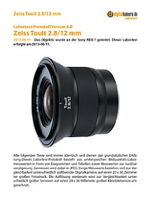 Zeiss Touit 2.8/12 mm mit Sony NEX-7 Labortest, Seite 1 [Foto: MediaNord]