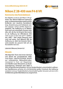 Nikon Z 28-400 mm F4-8 VR mit Z 7II Labortest, Seite 1 [Foto: MediaNord]